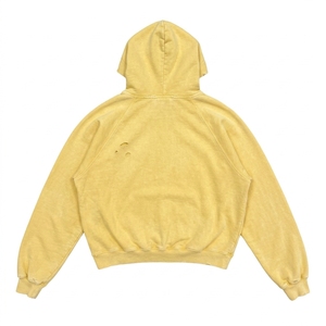 Hoodies crop à épaules tombantes effet usé, les plus vendus en gros, haute qualité, 100% coton épais, personnalisables, vierges, coupe oversize unisexe - Product Image 2