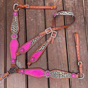Conjunto de Brida, Cabezal y Pechera para Caballo de Lujo, de Cuero Genuino con Ribete de Puntada Buckstitch, Color Personalizable, ¡Venta Caliente! - Product Image 1