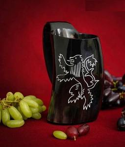Mug à café en corne naturelle |   Artisanat réutilisable, étanche, compatible lave-vaisselle, portable, motif de Noël pour la bière, le vin et la décoration intérieure - Product Image 6