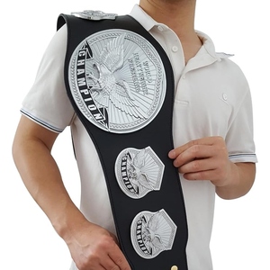 Cinturón de Campeón Profesional Personalizado para Lucha Libre, Boxeo, MMA, Título de Campeonato, Cuero Premium, Placas Metálicas Doradas, Logotipo Personalizado - Product Image 5