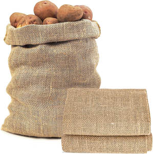 <b>100</b>% Natural Eco-Friendly, durable, Food Grade (VOT) 18.5"x27.5", wt.200+grams, 25Kg Capacity Burlap Potato Sack Rice <b>Jute</b> Bags - Product Image 1