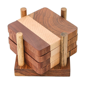 Juego de Posavasos Clásicos y Duraderos para Tazas y Vasos, Vajilla Ecológica TIMELESS CRAFT, de Madera Natural con Forma Personalizable - Product Image 6