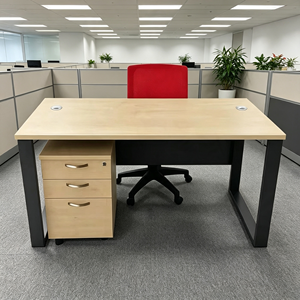Modern Office Desk with Wood Veneer Top Metal <b>Legs</b> Rectangle Design for Commercial Use Stable Conference <b>Table</b> Furniture - Product Image 1