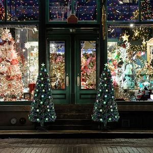 Albero di Natale Artificiale Pre-Illuminato da 180 cm con 230 Rami, Luci in Fibra Ottica Multicolore, Materiale PET, Elegante Ornamento Natalizio - Product Image 3