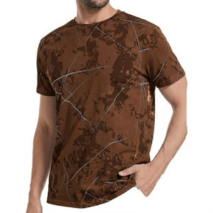 T-shirt à col rond pour homme avec imprimé marbré abstrait – Vêtements graphiques de créateur modernes - Product Image 3