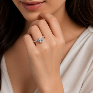 1.20 Ct Real Brilliant Cut Diamond Engagement <b>Ring</b> | 14K Rose Gold Classic Solitaire Style Prong <b>Set</b> Fine Jewelry Gift for <b>Women</b> - Product Image 1
