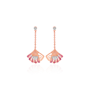 GLEAMORA ENTERPRISE Boucles d'oreilles pendantes géométriques tendance en or jaune 14 carats avec diamants de laboratoire pour femmes - Product Image 1