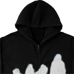 Sudadera con capucha para hombre de peso pesado, estilo streetwear, de forro polar, holgada, vintage, con borde deshilachado, estética, de corte cuadrado - Product Image 2