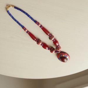 Premium Quality Handmade Royal Red Mosaic Pendant Beads <b>Necklace</b> for Women Traditional <b>Statement</b> Jewelry Design - Product Image 5