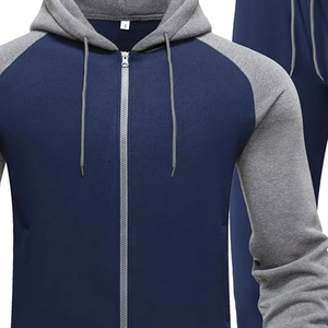 Winter Streetwear Fleece 2 Piece Set Men Tracksuits Pants with String and side pockets and Zippers Hoodie <b>Jogging</b> <b>Suits</b> For Men - Product Image 6