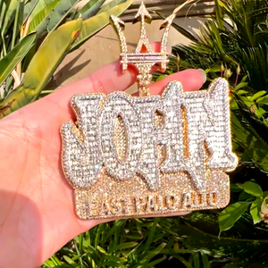 Pendentif en argent sterling 925 de qualité supérieure avec moissanite taille émeraude, bijou hip-hop pour le quotidien et les soirées - Product Image 1