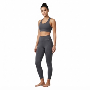 Conjunto Deportivo de Dos Piezas para Mujer, Top Deportivo Sin Costuras con Espalda Cruzada y Leggings de Cintura Alta, Ropa Deportiva para Yoga y Fitness - Product Image 1