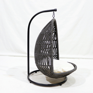 Woven Plastic Pet Egg Chair Hanging <b>Dog</b> Cat <b>Bed</b> Elevated Swing Nest with Washable Soft Cushion Durable Living Room - Product Image 4