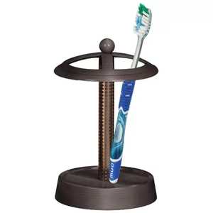 Luxury Gold Metal Bathroom Organizer with Marble Base Multi Slot <b>Holder</b> for <b>Toothbrush</b> Razor and Cosmetic Storage - Product Image 3