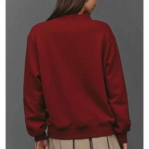 <b>Mock</b> <b>Neck</b> Custom Embroidered Cotton Jumper PARKE Winter 2 Pcs Oversized Soft Fleece Turtleneck Unisex Sweatshirt - Product Image 3