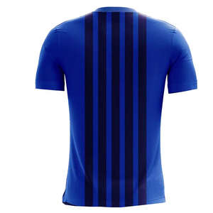 Camiseta de Manga Corta a Rayas para Hombre, Cuello Redondo, Corte Regular Informal, Tejido Azul y Marino - Product Image 3