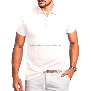 Chemises pour hommes à boutons, coupe ajustée, col à revers, pull-over décontracté, uni, rouge clair, manches courtes, respirant, tricoté, pour l'été - Product Image 4