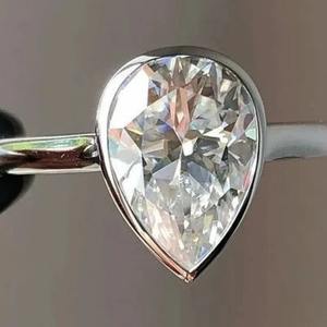 แหวนแต่งงานเซอร์คอนทรงรีสำหรับสตรีสีเงินแท้925รูปวงรีสำหรับผู้ทดสอบการตั้งค่ากรอบสำหรับใส่บัตรงานแต่ง - Product Image 4