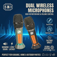 Haut-parleur portable LN-5016MIC avec deux microphones sans fil, 33W, basses puissantes, système audio karaoké rétro TV, vente en gros
