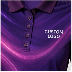 Custom Purple Magenta <b>Neon</b> Wave <b>Womens</b> Polo <b>Shirt</b> Quick Dry Breathable Short Sleeve Performance Golf Team Uniform WPS-0793 - Product Image 5
