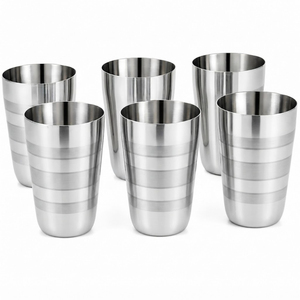 Premium Food Grade Stainless Steel Glass Shatterproof Metal Drinking <b>Cups</b> <b>Double</b> <b>Wall</b> Water Tumbler For Home And Kitchenware - Product Image 2