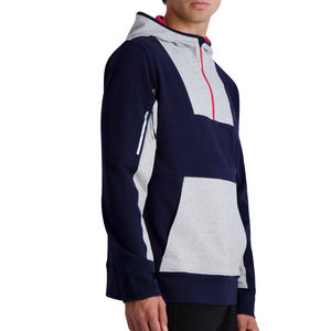 Men Half Zip Color <b>Block</b> Hoodie Casual Pullover Fleece Streetwear Winter Warm OEM Bulk Supplier Factory - Product Image 2