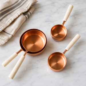 Premium Copper <b>Measuring</b> Cup Set with Wooden Handle 5PCS Kitchen <b>Measuring</b> Cups Wholesale Baking Cooking <b>Tools</b> for Home Hotel - Product Image 3