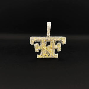 Pendentif personnalisé pour homme en alliage plaqué or, style hip-hop, serti de diamants CZ, modèle Millionaire - Product Image 1
