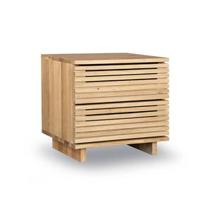 Table de chevet de luxe en teck indonésien avec rangement, vente en gros, fabricant OEM ODM, exportateur - Product Image 1