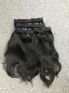 Doble dibujado 150g Raw vietnamita Color negro Remy grado recto Clip-en extensiones de cabello humano directo de fábrica al por mayor - Product Image 2