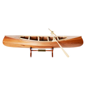 Modèle de canoë Peterborough en bois artisanal, bateau miniature décoratif, décoration nautique pour la maison ou le bureau, cadeau, 59,7Lx12,06Wx15,24H cm - Product Image 1