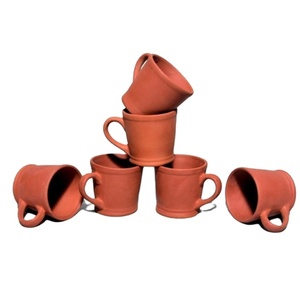 Ensemble de 6 tasses coniques en argile terracotta de luxe - Écologiques, réutilisables, antidérapantes et portables - SwamiG TradeX - Product Image 1