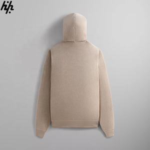 Artisan Quarter Zip <b>Hoodie</b> Waffle Knit Comfort Streetwear With Embroidered Thermal Design 100% Cotton with Pocket - Product Image 2