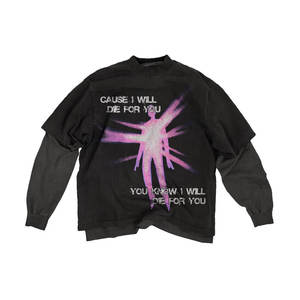 T-shirt à double manche décontracté avec imprimé numérique artistique, détails texturés et appliqués, design tendance et décontracté - Product Image 2