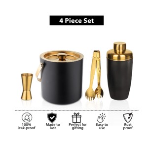Kit de barman de luxe en cuivre, 7 pièces, ensemble de cocktails en acier inoxydable avec support de présentation moderne, ensemble de matériel de mixologie professionnel, ensemble cadeau - Product Image 3