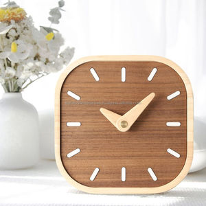 Reloj de mesa de madera de acacia de alta calidad, reloj de pared decorativo para el hogar para sala de estar, dormitorio, oficina, artesanías hechas a mano de La India - Product Image 3