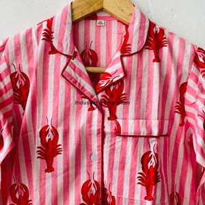 Nueva Llegada: Conjunto de Pijama para Mujer, 100% Algodón, Estampado Indio, Secado Rápido, Cuello en V, Manga Larga, Casual - Product Image 5
