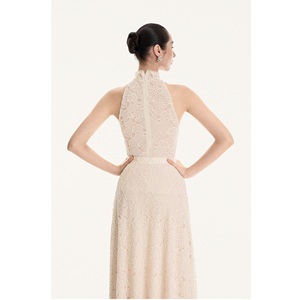 Jupes longues élégantes ELARA MIDI SKIRT pour femmes, anti-plis, en dentelle naturelle, vente en gros de vêtements pour femmes de WhiteAnt - Product Image 1