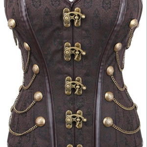 คอร์เซ็ตของผู้หญิงวินเทจชุดกระชับสัดส่วนเซ็กซี่แบบโอเวอร์บัสเทจคอร์เซ็ทผ้าบอร์เคดระบายอากาศทันสมัยสำหรับขนาดใหญ่พิเศษ - Product Image 1