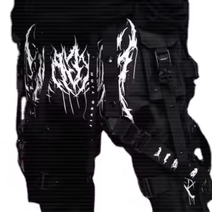 New <b>Denim</b> Cotton <b>Joggers</b> Cargo Pants for <b>Men</b> Casual Hip Hop Pocket Sweatpants Streetwear Light Wash Techwear Ribbons - Product Image 5