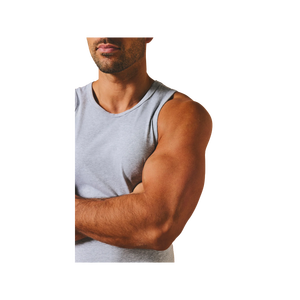 Débardeur gris sans manches pour homme, col rond, couleur unie, décontracté, en coton tricoté, pour la salle de sport - Product Image 4
