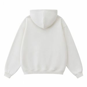 Sweat-shirt à capuche blanc épais à fermeture éclair intégrale en molleton de coton premium, imprimé personnalisé, coupe oversize, unisexe, style streetwear - Product Image 2