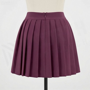 Minifalda plisada para mujer, color sólido, satén, cintura regular, para todas las estaciones - Product Image 2
