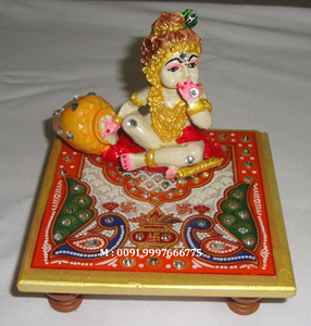 Baal Gopal Krishna Ji รูปปั้นหินอ่อนสีขาว Makhanchor Natkhat Laddu Gopal Ji แฮนด์เมดราคาถูก Ston คุณภาพดี - Product Image 4