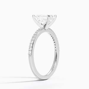 BOJ <b>Ring</b> 046 <b>Emerald</b> Cut 925 <b>Silver</b> Delicate Shared Prong & Rhodium Plated Wedding 2ct D Color VVS1 Moissanite GRA Certified - Product Image 2