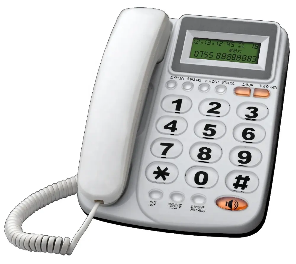 Cheap Caller ID Wired Telephone Analog Fixed Phone with Multi-function Speakerphone