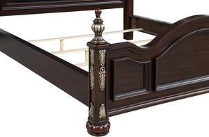 Luxury Classic Queen Bed Made Of Solid Mahogany Wood High Quality With PU leather <b>backrest</b> For Furniture Bedroom. - Product Image 6