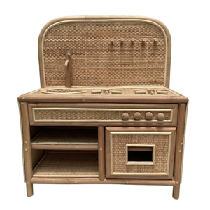 Meilleures ventes : Ensemble de cuisine en rotin et bois pour enfants de 5 à 7 ans, écologique, prix direct usine, en gros - Product Image 1