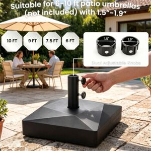 Heavy Duty Water Sand <b>Weighted</b> HDPE Patio Umbrella Base with 4 Rolling Wheels Locks Universal Fillable <b>Stand</b> for Courtyard - Product Image 4