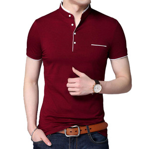 Men's Solid Color <b>Half</b> Sleeve <b>Shirt</b> Polyester/Cotton Blend Breathable Casual Design <b>Button</b> Collar Regular Fit High Street Jersey - Product Image 2